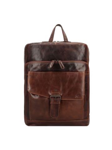 Greenburry Rugged Business-Rucksack Leder 39 cm Laptopfach brown