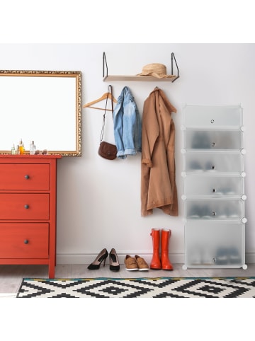 relaxdays Schuhregal in Weiß - (B)37 x (H)52 x (T)9 cm