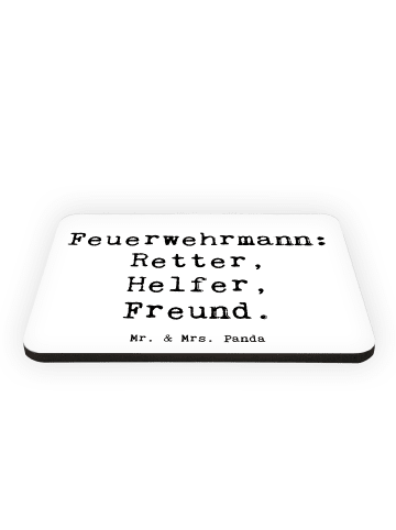 Mr. & Mrs. Panda Kühlschrankmagnet Spruch Feuerwehrmann Rettungs... in Weiß