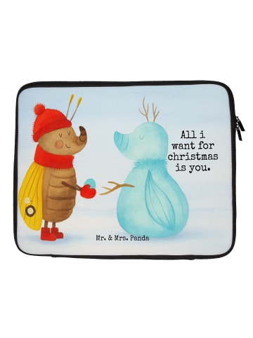 Mr. & Mrs. Panda Notebook Tasche Nachtfalter Schneemann Design m... in Weiß