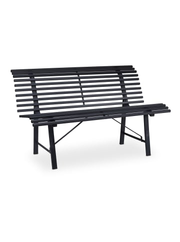 relaxdays Gartenbank in Anthrazit - (B)130 x (H)79 x (T)75 cm