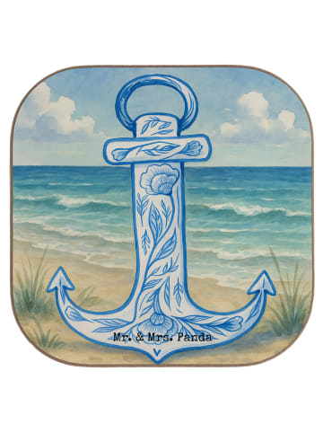 Mr. & Mrs. Panda Tassenuntersetzer Anker Blau Design ohne Spruch in Weiß