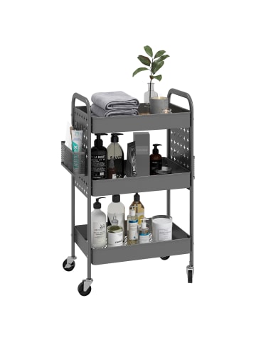 HOMCOM Küchenwagen-53,5L x 30,5B x 75H cm-Dunkelgrau