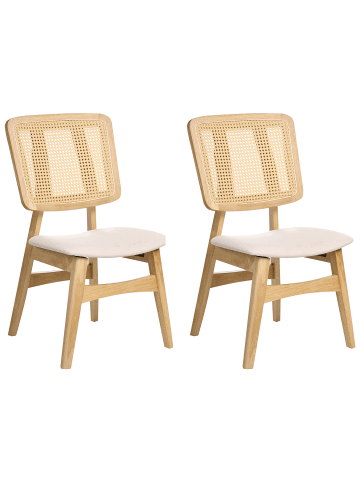 Beliani 2er-Set Esszimmerstuhl ALCOVA in Braun