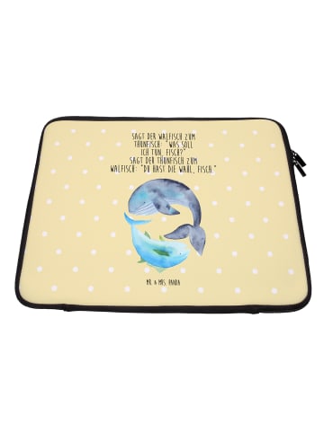 Mr. & Mrs. Panda Notebook Tasche Walfisch Thunfisch mit Spruch in Gelb Pastell