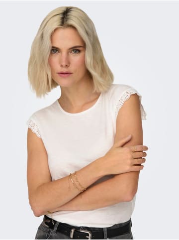 JACQUELINE de YONG T-Shirt  2-er Stück Set Kurzarm Spitzen Blusen Top JDYSALVA in Schwarz-Weiß
