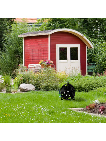 relaxdays Schlauchtrommel in Schwarz/ Grau