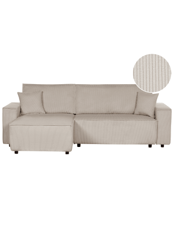 Beliani Ecksofa ABACKA in Beige/Schwarz - (W) 247 x (H) 90 x (L) 147 cm rechtsseitig