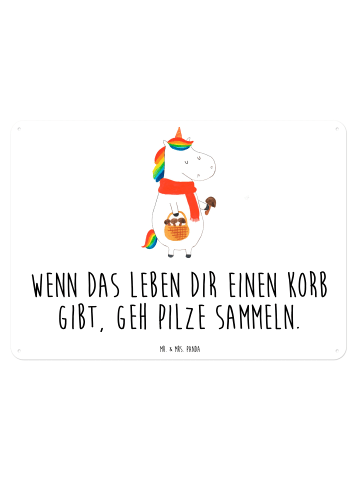 Mr. & Mrs. Panda tafel Einhorn Pilz mit Spruch in Weiß
