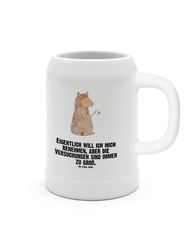 Mr. & Mrs. Panda Seidel Alpaka Fahne mit Spruch in Weiß