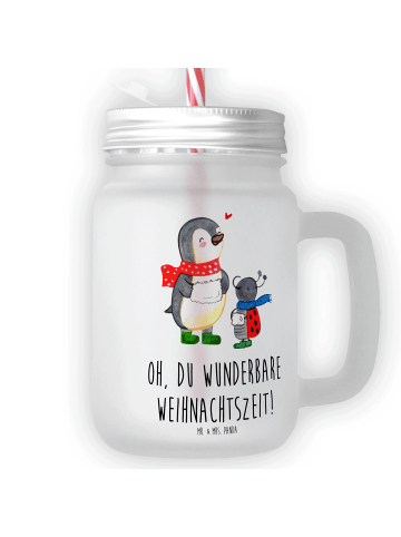 Mr. & Mrs. Panda Limonadenglas Smörle Winterzeit mit Spruch in Transparent