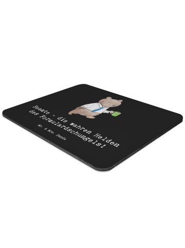 Mr. & Mrs. Panda Mouse Pad Beamtin Heldin mit Spruch in Schwarz
