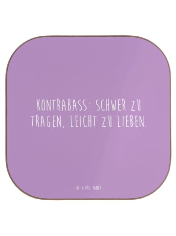 Mr. & Mrs. Panda Holz Untersetzer Kontrabass Liebe mit Spruch in Lavendeltraum