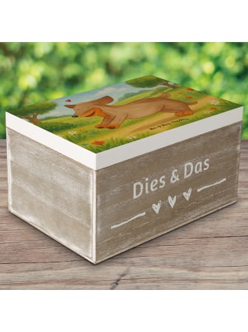 Mr. & Mrs. Panda Erinnerungsbox Hund Dackel Design ohne Spruch in Weiß