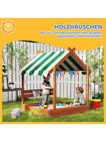 Outsunny Sandkasten 124L x 116B x 146H cm