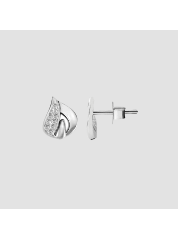 Adeliás Damen Ohrringe – Ohrstecker aus 925 Silber mit Zirkonia in silber