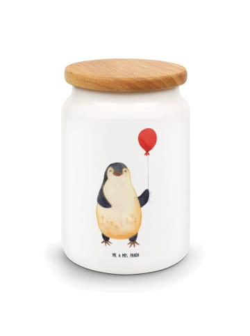 Mr. & Mrs. Panda Teedose Pinguin Luftballon ohne Spruch in Weiß