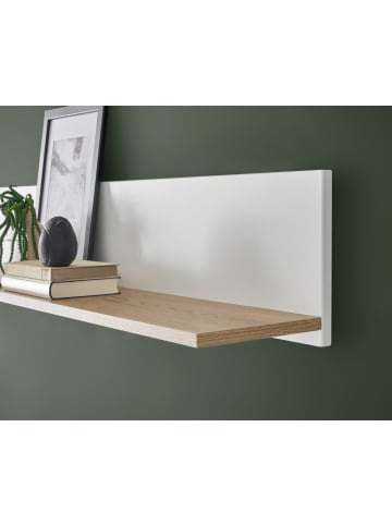 Furn.Design Wandboard weiß matt, Eiche, Wandregal 150 cm