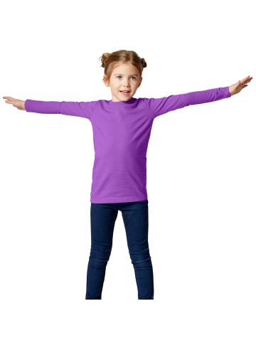 tectake Einfarbiges Langarm-Shirt für Kinder, lila
