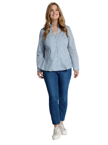 Ulla Popken Bluse in mattes jeansblau