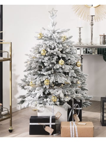 Beliani 2-tlg Weihnachtsbaum FORAKER in Weiß/Grün