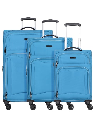 D&N Travel Line 9204 4 Rollen Kofferset 3-teilig mit Dehnfalte in blau