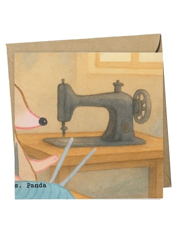 Mr. & Mrs. Panda Grußkarte Maus Stricken Design ohne Spruch in Weiß