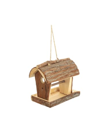 relaxdays Vogelfutterhaus in Natur - (B)13,5 x (H)18 x (T)19,5 cm