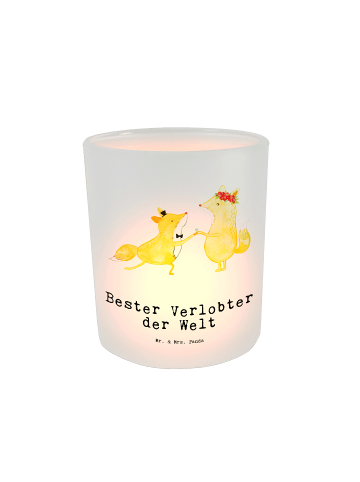 Mr. & Mrs. Panda Windlicht Fuchs Bester Verlobter der Welt mit S... in Transparent