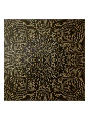 WALLART Leinwandbild Gold - Mandala Stern Muster silber schwarz in Silber