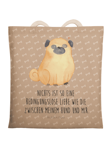 Mr. & Mrs. Panda Shopper-Tasche Mops mit Spruch in Hundeglück
