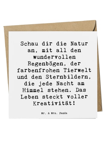 Mr. & Mrs. Panda Einladungskarte Spruch Kreativität im Leben mit... in Weiß