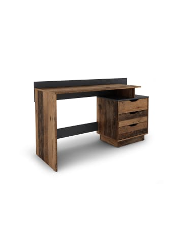 byLiving Schreibtisch Belfast in Old Wood / Anthrazit - (B) 138 x (H) 83,5 x (T) 51,5 cm