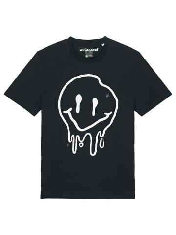 wat? Apparel T-Shirt Smiley in Schwarz