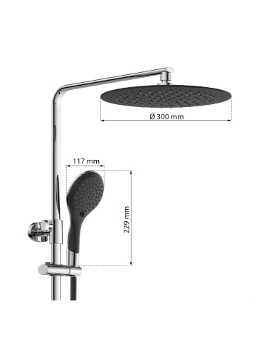 eisl since 1980 Thermostat Duschset GRANDE VITA in Chrom/Schwarz 