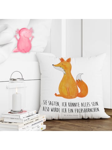 Mr. & Mrs. Panda 40x40 Kissen Einhorn Fuchs mit Spruch in Weiß