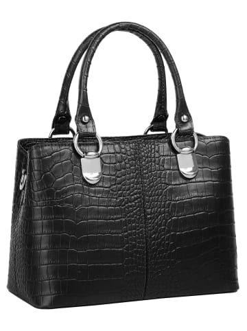 Cluty Umhängetasche echt Leder in schwarz