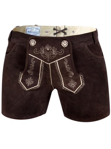 Edelnice Ledershorts in dunkelbraun