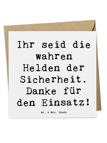 Mr. & Mrs. Panda Klappkarte Spruch Sicherheitsdienst Helden mit ... in Weiß