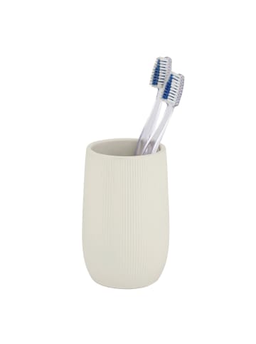 Wenko Zahnbürstenbecher FABLO in Beige, Ø 8 x (H) 12 cm