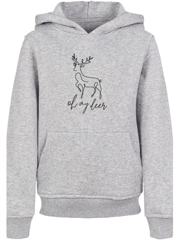 F4NT4STIC Hoodie Winter Christmas Deer in grau meliert