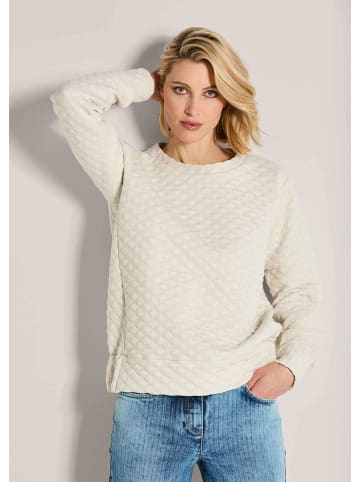 MADELEINE Struktursweater mit Rundhalsausschnitt in wollweiß