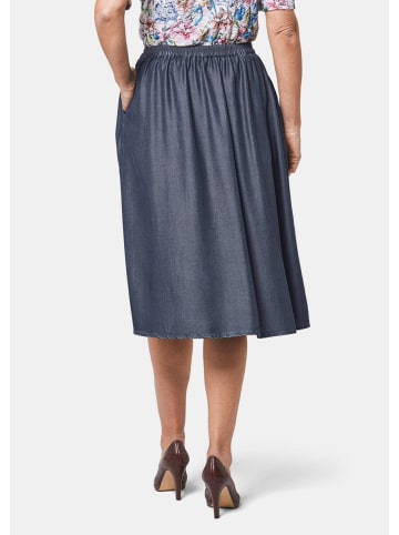 GOLDNER Kurzgröße:  Eleganter Midirock in A-Linie in dunkelmarine