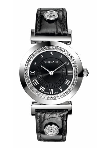 Versace Schweizer Uhr Vanity in Silber in schwarz