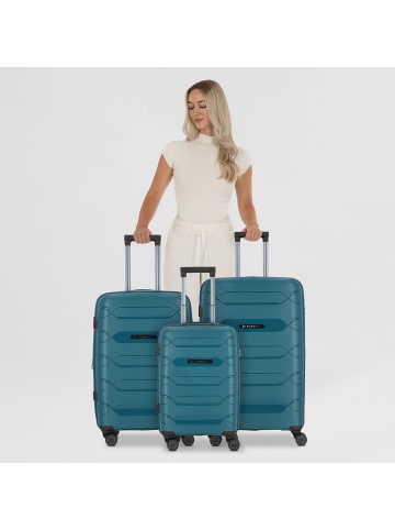 Polestream Strz by Asteroid 4 Rollen Kofferset 3-teilig mit Dehnfalte in deepsea green