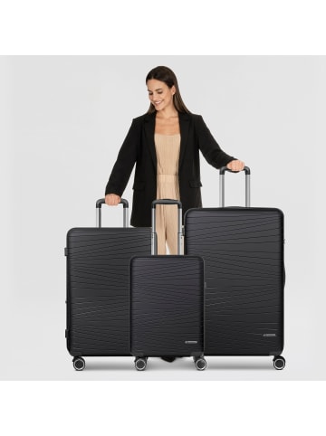 Franky Dallas 3.0 4 Rollen Kofferset 3-teilig mit Dehnfalte in black