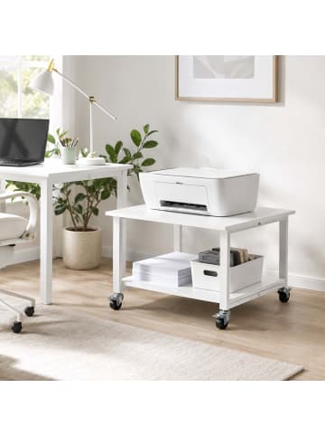 relaxdays Druckertisch in Weiß - (B)50 x (H)32 x (T)50 cm