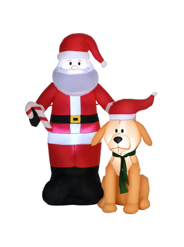 Outsunny Aufblasbare Weihnachtsdekoration-117L x 65B x 108H cm-Rot