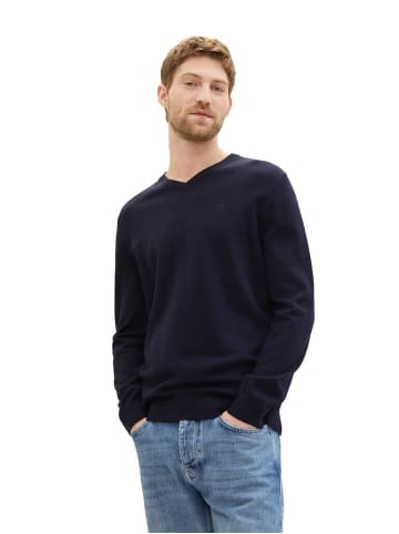 Tom Tailor Pullover in knitted navy melange