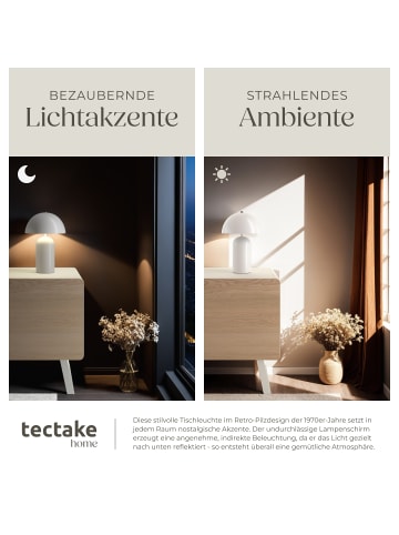 tectake Retro-Tischlampe Altea 25 x 37 cm, weiß